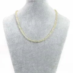 シンプルストーンネックレスシトリン【丸玉】4mm【天然石ビーズパワーストーン】