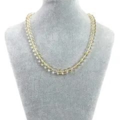 シンプルストーンネックレスシトリン【丸玉】8mm【天然石ビーズパワーストーン】