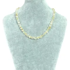シンプルストーンネックレス シトリン【ダイヤカット】8mm【天然石 ビーズ パワーストーン】