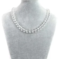 シンプルストーンネックレス水晶AA（クリスタル）【丸玉】10mm【天然石ビーズパワーストーン】