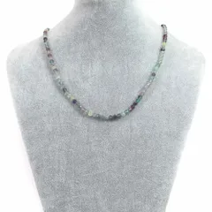 シンプルストーンネックレスフローライト【カット】4mm【天然石ビーズパワーストーン】