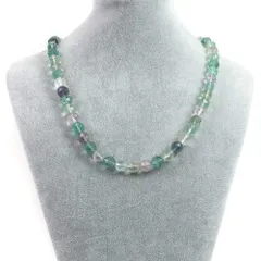 シンプルストーンネックレスフローライト【カット】10mm【天然石ビーズパワーストーン】