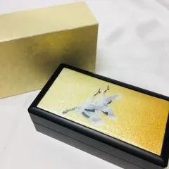 S【アンティーク】印鑑ケース 七宝双鶴 朱肉つき 和小物