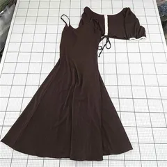 ◇ ⊂ RMAF ナイスクラップ NICE CLAUP キャミワンピース ボレロ アンサンブル ブラウン系 レディース E  【1510230014887】
