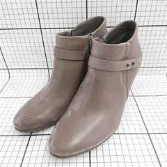 ◇ ⊇ エコー ECCO レザーショートブーツ ブラウン系 37 レディース E  【1510240005967】