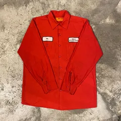 80s RED KAP L/S WORK-SHIRT レッドキャップ 長袖 ワークシャツ メンズ Lサイズ 古着 ヴィンテージ ワーク バイカー