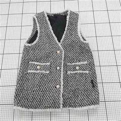 ◇ Θ ジェニィラブ JENNI love ツイードベスト 150cm ブラック系 キッズ E  【1510290005863】