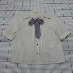 ◇ ⊂ アクシーズファム axes femme リボンタイ付き半袖ブラウス アイボリー系 M レディース E  【1510290003715】