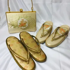 S【ヴィンテージ】和装バッグ 草履 セット 和小物 着物