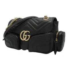 【新品】グッチ 795228 AADPJ 1000 (ブラック)  バッグ ショルダーバッグ GUCCI GGマーモント レザー チェーン ショルダー 肩掛け 斜め掛け