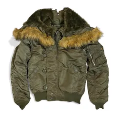 アルファ Alpha N-2B フライトジャケット 短丈 ファー 00s y2k カーキ M