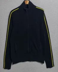 実寸 S (55) ポロ ブラック コットン ニット ジップアップ