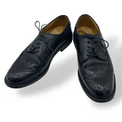 美品　REGAL リーガル　レザーシューズ　革靴　ビジネスシューズ　ウイングチップ　メダリオン　レースアップ　シボ革　黒　ブラック　25cm