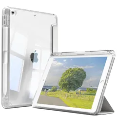 【新着商品】iPad 9世代 ケース iPad 第9/8 /7世代 ケース 2021/2020/2019モデル iPad 10.2 カバー クリア 透明ハードバックカバー ペンシル収納 三つ折り スタンド オートスリープ機能付き 傷防止 軽量 着脱簡単 耐久