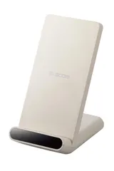 エレコム ワイヤレス充電器 Qi 正規認証品 スタンド 5W ケーブル付属 動作確認用LED 縦・横置き対応 USB充電器は別売り ベージュ W-QS09BE [ベージュ] [1)Qi充電器単体]