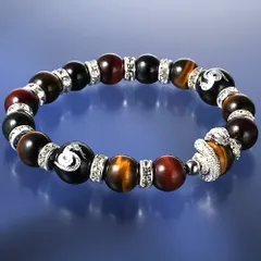 吉兆蛇タイガーアイブレス へびの皮お守り付き