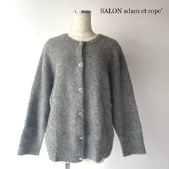 2023✨ / SALON adam et ropé  サロンアダムエロぺ / 2WAYメタルボタンモヘヤシャギーカーディガン / グレー / モヘヤ シャギー カーディガン ニット / フリーサイズ / オーバーサイズ / 前後２way / 金ボタン