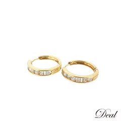 K18YG ダイヤモンド フープ 0.3ct 2.8g レディース ピアス