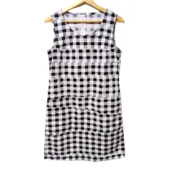 美品 トリコ コムデギャルソン ギンガム チェック ギャザー 変形 ワンピース 希少】トリココムデギャルソンワンピース変形ギンガムチェック