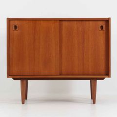 キドニーデスク 蛇腹扉 チーク 幅137cm デンマーク製 北欧ビンテージ