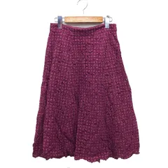 プロポーション ボディドレッシング PROPORTION BODY DRESSING レース スカート フレア ロング 花柄 フリルヘム 綿混 2 レッドパープル 赤紫 /HT25