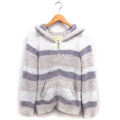 ジェラートピケ gelato pique ルームウェア パーカー もこもこ ボーダー ストレッチ ジップアップ F アイボリー /NT24