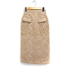 スライ SLY レオパード柄 タイトスカート ロング丈 スリット ヒョウ柄 0 ベージュ /FT1