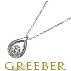 4℃ ネックレス ダイヤ ダイヤモンド ティアドロップ K10WG #181437