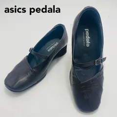 ASICS pedala　アシックス ペダラ　パンプス　メリージェーン　スクエアトゥ　コンフォート　幅広　22EEE　濃茶