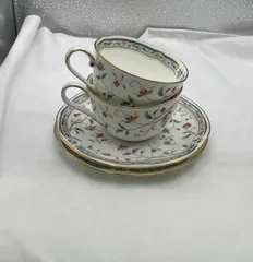 ▽未使用品　Noritake　ノリタケ　花更紗　カップ＆ソーサー　2客セット　01009