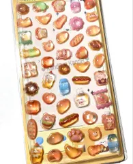 クマ 立体 シール 凹まない　ドロップ くま と パン   蓄光  ステッカー❣️ シール 帳 デコレーション クリスマス プレゼント 平成 女児  ボンボン スイーツ ホカホカ ほかほか ぱん