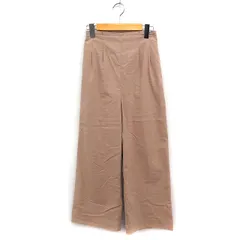 ディスコート Discoat タック ワイドパンツ フルレングス 無地 綿混 麻混 S ベージュ /FT18