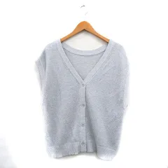 グローバルワーク GLOBAL WORK タグ付き ニット ベスト Vネック コットン ラメ REG グレー 灰 /KT25