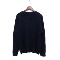 コムサイズム COMME CA ISM ケーブル編み ニット セーター 丸首 長袖 LL ネイビー 紺 /FT35