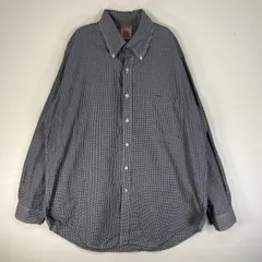 古着 80's～90's/80年代～90年代 ヴィンテージ ブルックスブラザーズ Brooks Brothers 長袖シャツ USA製 胸ポケ ボタンダウン L  ネイビー系 チェック メンズ