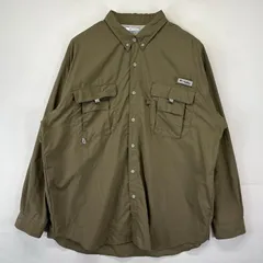 古着 コロンビア Columbia 長袖シャツ 大きいサイズ PFG フィッシング アウトドア ワンポイントロゴ 2XLTALL  ブラウン系 メンズ