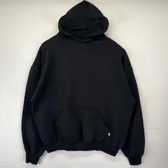 古着 ラッセル Russell パーカー 大きいサイズ 無地 ワンポイントロゴ フーディー トレーナー プルオーバー 2XL  ブラック メンズ