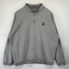 古着 チャップスラルフローレン CHAPS RALPHLAUREN スウェット 大きいサイズ ハーフジップ プルオーバー ワンポイントロゴ刺繍 トレーナー 2XL  グレー メンズ