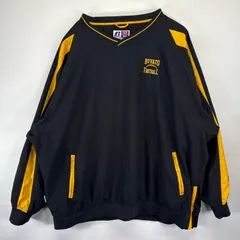 古着 ラッセル Russell ジャケット 大きいサイズ ピステ 刺繍デザイン ナイロンプルオーバー スポーツ 4XL  ブラック メンズ