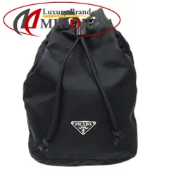 PRADA プラダ 巾着ポーチ トライアングルロゴ MV369 ポシェット ナイロン NERO レディース/188640【中古】