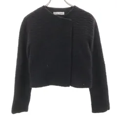 Emporio Armani エンポリオアルマーニ 90s イタリア製 オールド ノーカラージャケット 40 ブラック レディース 古着