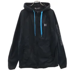 UNDER ARMOUR アンダーアーマー 長袖 ジップパーカー LG チャコールブラック 裏フリース メンズ 古着