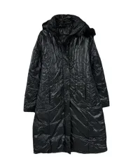 ロング ダウン フード アウター ジャケット ブラック