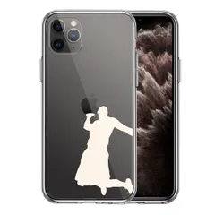 iPhone11pro ケース クリア バスケ ダンクシュート２ 白 スマホケース 側面ソフト 背面ハード ハイブリッド