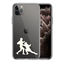 iPhone11pro ケース クリア フェンシング ホワイト スマホケース 側面ソフト 背面ハード ハイブリッド