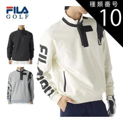 種類10：ブラック(BK)/M  フィラゴルフ ACTIVE RETRO LINE ビッグロゴ ハーフジップ 長袖 プルオーバー ウェア メンズ 2025年秋冬モデル M-3L 785-563