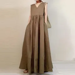 ワンピース 即購入OK ノースリーブ ロングワンピース Vネック レディース 無地 フレアワンピース シンプル ロング ワンピース ロング丈 ワ