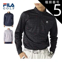 種類5：ネイビー(NV)/3L  フィラゴルフ タイポプリント 裏起毛 ハーフジップ 長袖シャツ ウェア メンズ 2025年秋冬モデル M-3L 785-503