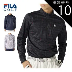 種類10：ブラック(BK)/M  フィラゴルフ タイポプリント 裏起毛 ハーフジップ 長袖シャツ ウェア メンズ 2025年秋冬モデル M-3L 785-503