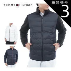 種類3：WHT(00)/LL  トミーヒルフィガー ロゴ入り接結キルト フルジップ 中綿ジャケット ゴルフウェア メンズ 2025年秋冬モデル M-3L THMA578